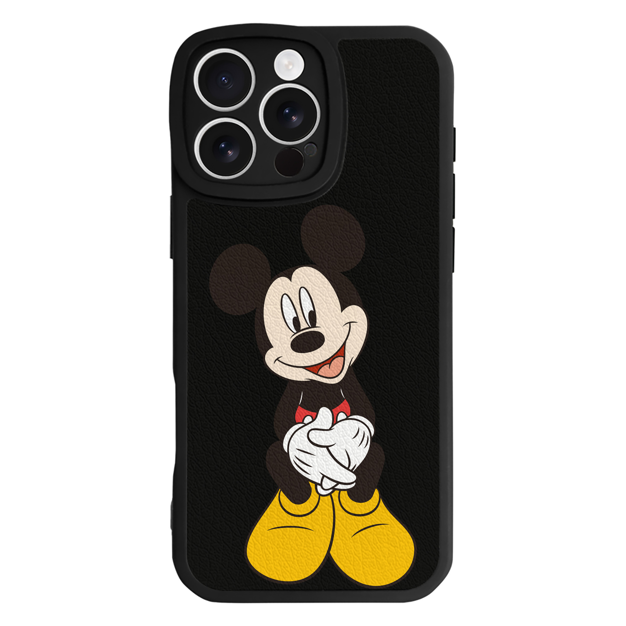 （画像用） ミッキーマウス Mickey Mouse 【iPhone 16シリーズ対応】シリコンスマホケース（レザー調） 材質：シリコン